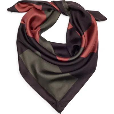 Nordstrom Printed Square Silk Scarf In Brown