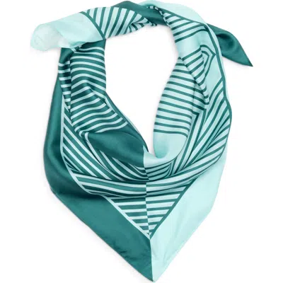 Nordstrom Printed Square Silk Scarf In Green