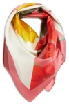 Nordstrom Printed Square Silk Scarf In Pink Split Floral