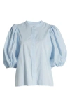 Nordstrom Puff Sleeve Shirt In Blue Skyway