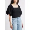 Nordstrom Puff Sleeve Square Neck Top