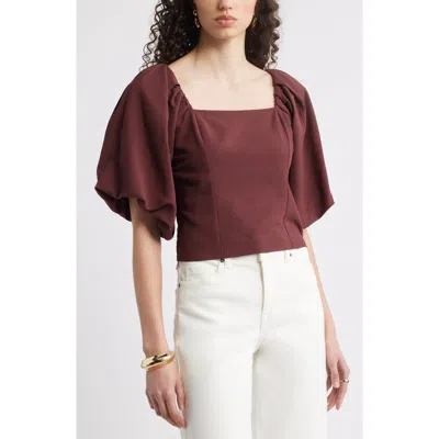 Nordstrom Puff Sleeve Square Neck Top
