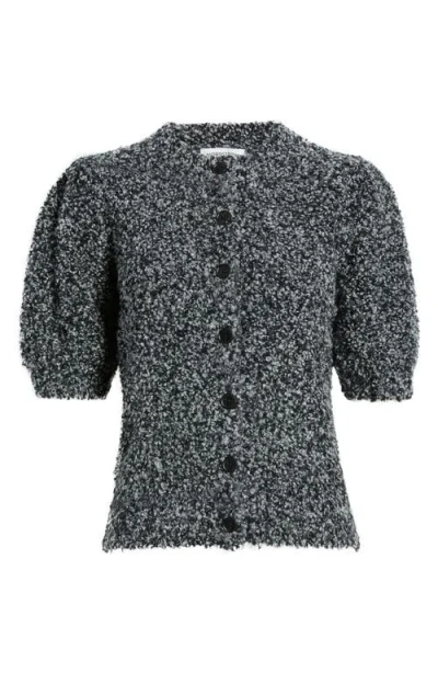 Nordstrom Puff Sleeve Textured Cardigan In Gray