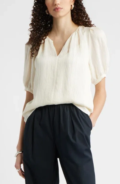 Nordstrom Puff Sleeve Top In White