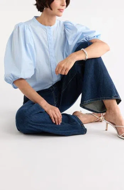 Nordstrom Puff Sleeve Top In Blue