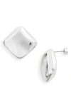 Nordstrom Puffed Square Button Stud Earrings In Metallic