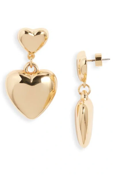 Nordstrom Puffy Heart Drop Earrings In Gold