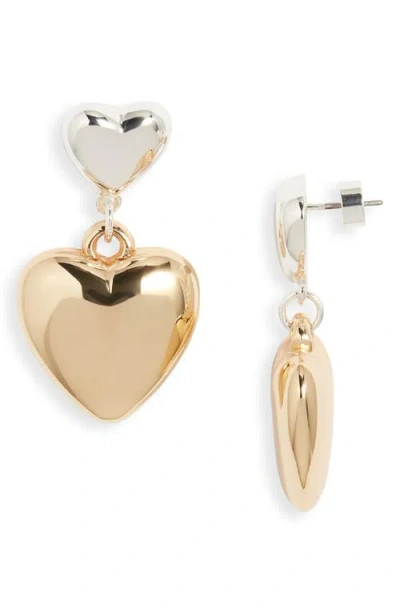 Nordstrom Puffy Heart Drop Earrings In Gold