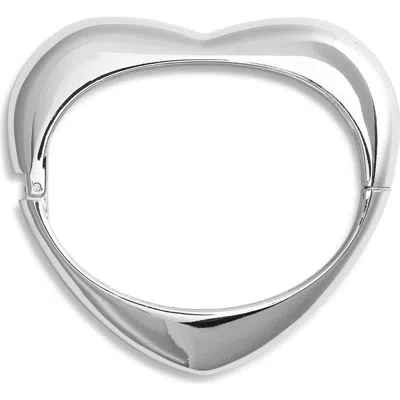 Nordstrom Puffy Heart Hinge Bracelet In Metallic