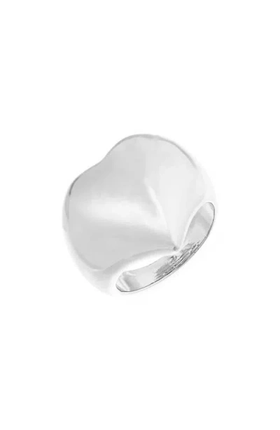 Nordstrom Puffy Heart Ring In Rhodium