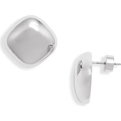 Nordstrom Puffy Square Stud Earrings In Silver