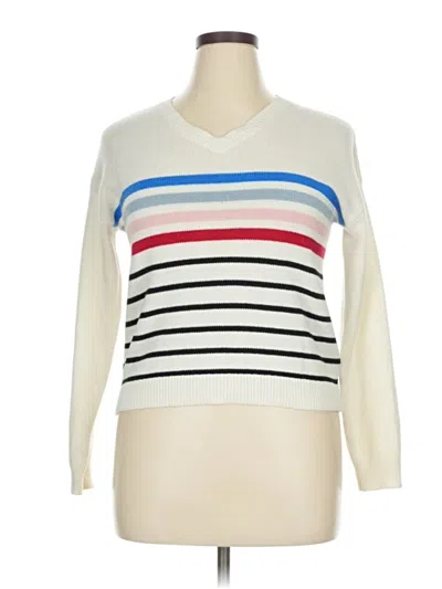 Pre-owned Nordstrom Pullover Sweater In White