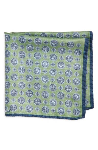 Nordstrom Quadrant Silk Pocket Square In Green