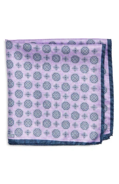 Nordstrom Quadrant Silk Pocket Square In Purple