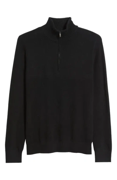 Nordstrom Quarter Zip Cashmere Sweater In Black