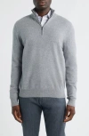 Nordstrom Quarter Zip Cashmere Sweater In Gray
