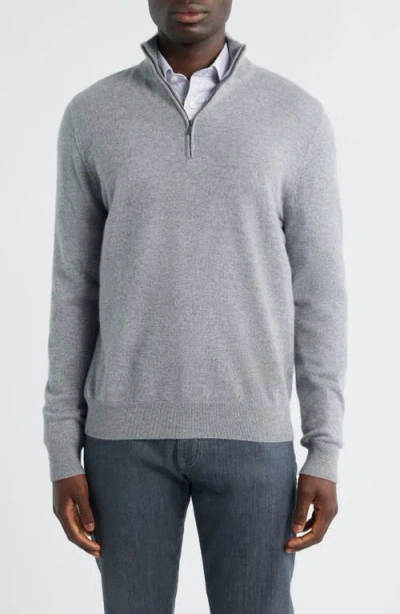 Nordstrom Quarter Zip Cashmere Sweater In Gray