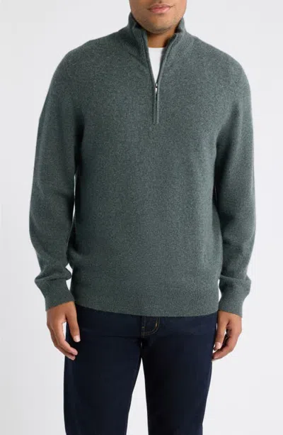Nordstrom Quarter Zip Cashmere Sweater In Green