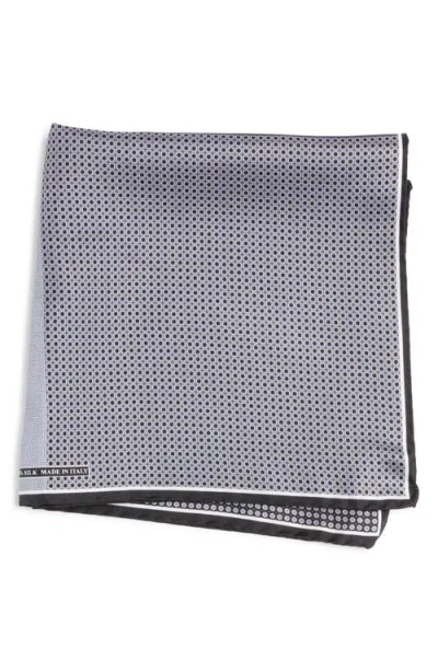 Nordstrom Quatrefoil Silk Pocket Square In Blue