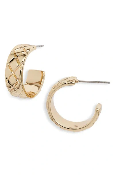 Nordstrom Quilted Hoop Earrings In Gold
