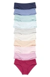 Nordstrom Rack 10-pack Stretch Cotton Hipster Panties In Multi