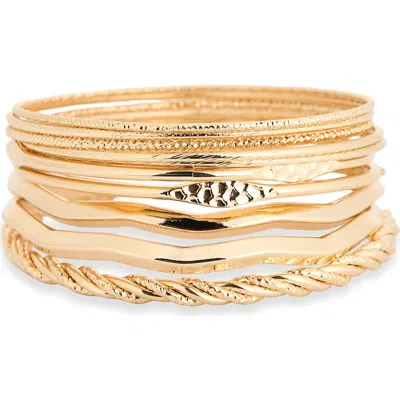 Nordstrom Rack 10-piece Textured Bangle Set In Gold