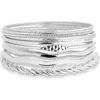 Nordstrom Rack 10-piece Textured Bangle Set In Metallic
