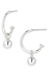 Nordstrom Rack 12mm Orb Hoop Earrings In Silver