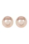 Nordstrom Rack 12mm Sterling Silver Imitation Pearl Stud Earrings In White/silver