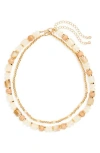 Nordstrom Rack 2-pack Assorted Beaded Necklace Set In Gold