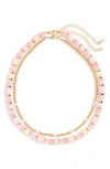 Nordstrom Rack 2-pack Assorted Beaded Necklace Set In Gold