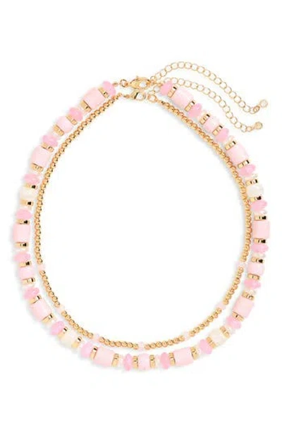 Nordstrom Rack 2-pack Assorted Beaded Necklace Set In Gold