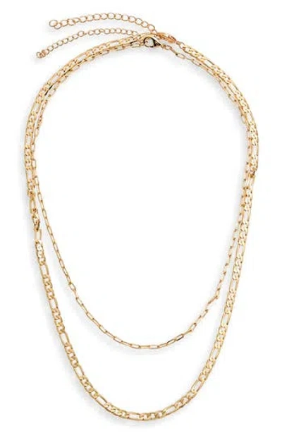 Nordstrom Rack 2-pack Assorted Chain Necklaces In Gold