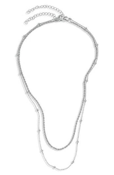 Nordstrom Rack 2-pack Assorted Chain Necklaces In Metallic