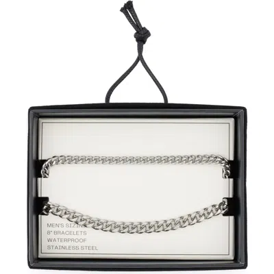 Nordstrom Rack 2-pack Curb Link Stainless Steel Bracelets In Silver