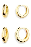 Nordstrom Rack 2-pack Demi-fine Oval Hoop Earrings In Gold