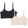Nordstrom Rack 2-pack Perfect Stretch Bralette In Pink Hero -black