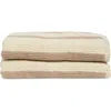 Nordstrom Rack 2-pack Reversible Stripe Bath Towel In Brown