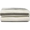 Nordstrom Rack 2-pack Reversible Stripe Bath Towel In White