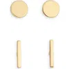 Nordstrom Rack 2-pack Stud Earrings In Gold