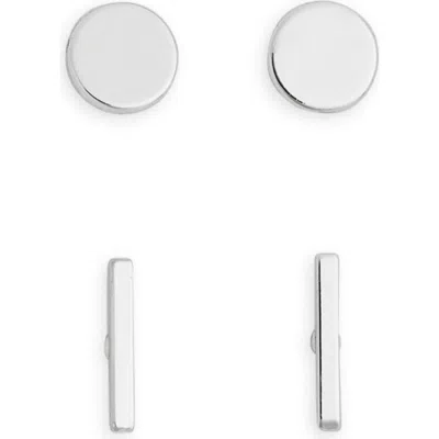 Nordstrom Rack 2-pack Stud Earrings In Silver