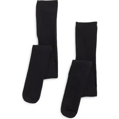Nordstrom Rack 2-pack Sweater Knit Tights In Black