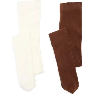 Nordstrom Rack 2-pack Sweater Knit Tights In Brown