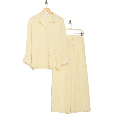 Nordstrom Rack 2-piece Crinkle Cover-up Set In Yellow Pale