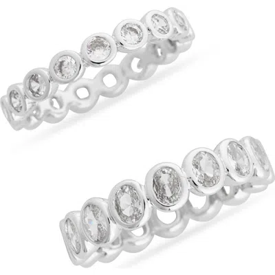 Nordstrom Rack 2-piece Mixed Cz Eternity Band Ring Set