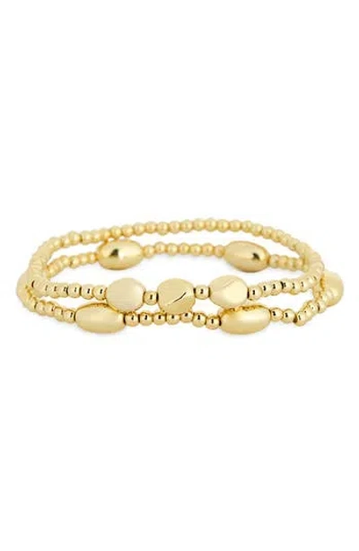 Nordstrom Rack 2-pack Demi Fine Beaded Bracelets In Gold