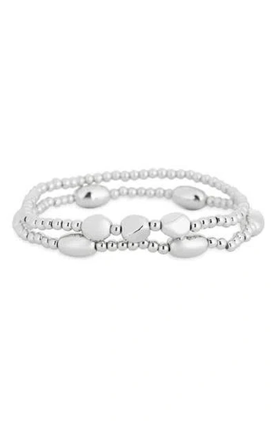 Nordstrom Rack 2-pack Demi Fine Beaded Bracelets In Metallic