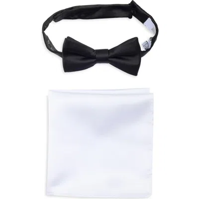 Nordstrom Rack 2-piece Satin Bow Tie Set In Black