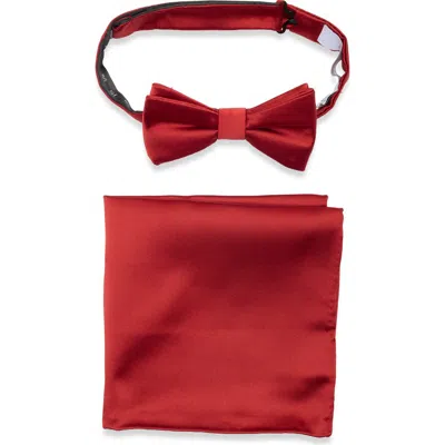Nordstrom Rack 2-piece Satin Bow Tie Set In Red