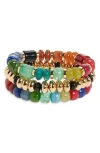 Nordstrom Rack 3-pack Assorted Beaded Bracelet Set In Multi